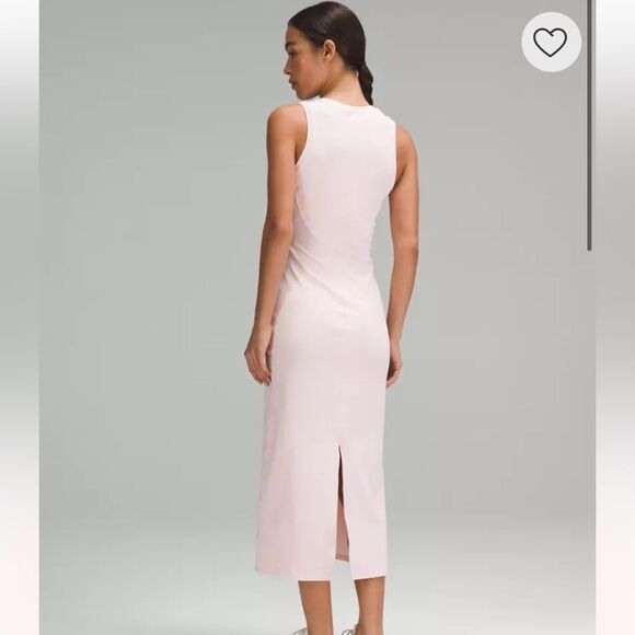 Lululemon All Aligned Ribbed Midi Dress Light Pink - Picture 2 of 9